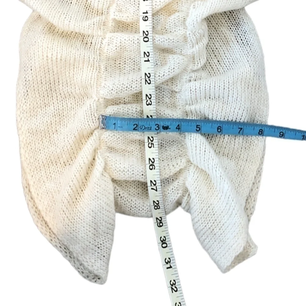 NWT CALVIN KLEIN Infinity Scarf Women's O/S Off White/Gold Ruffled Elastic